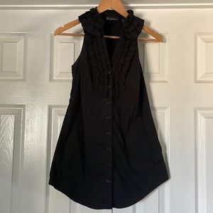 INC international concepts Black Tank Top with raffle details and with pockets